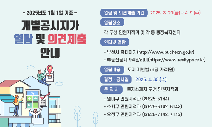 2025.1.1. 기준 개별공시지가 열람 및 의견제출 안내 홍보