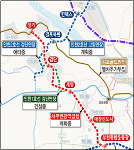 서부권광역급행철도(GTX-D) 노선도