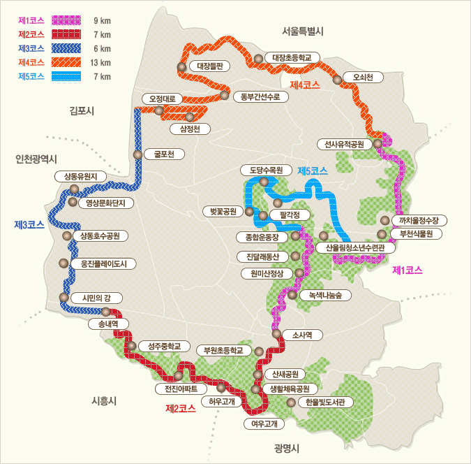 Comprehensive Map of Bucheon Dulle-gil