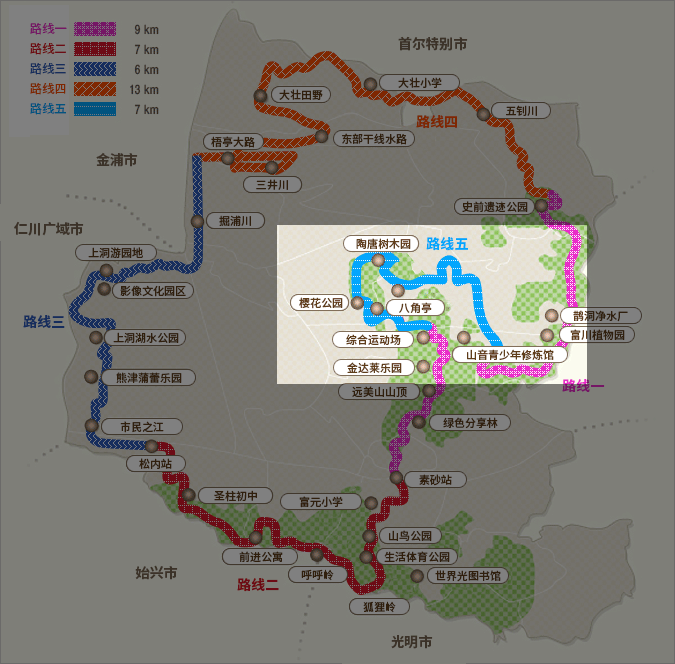 环林道路线五总览图